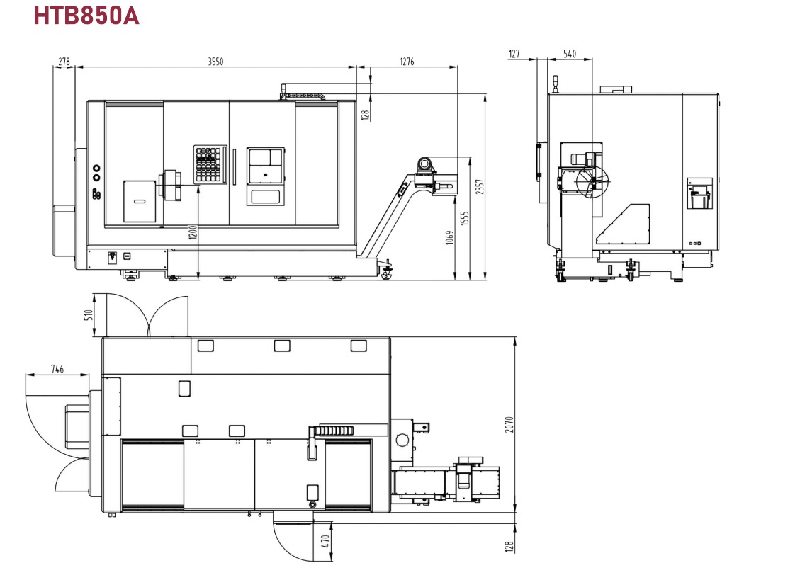 HTB850A Slant Bed Cnc Machine Machine 1024