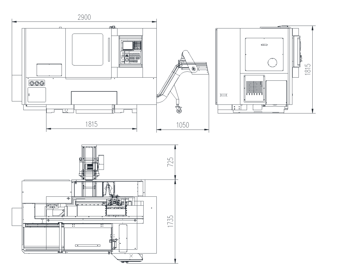 G500 Double Spindle CNC Токарный станок 1027