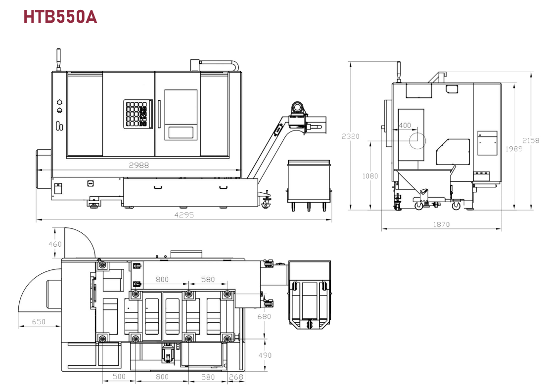 HTB550A Slant Bed Cnc Machine Machine 1020