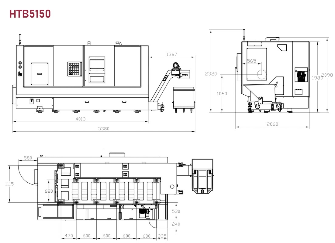 HTB5150 Slant Bed Cnc Machine Machine 1022