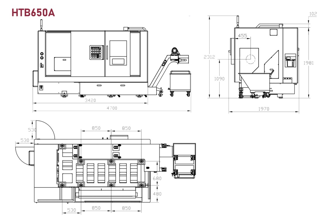 HTB650A Slant Bed Cnc Machine Machine 1023